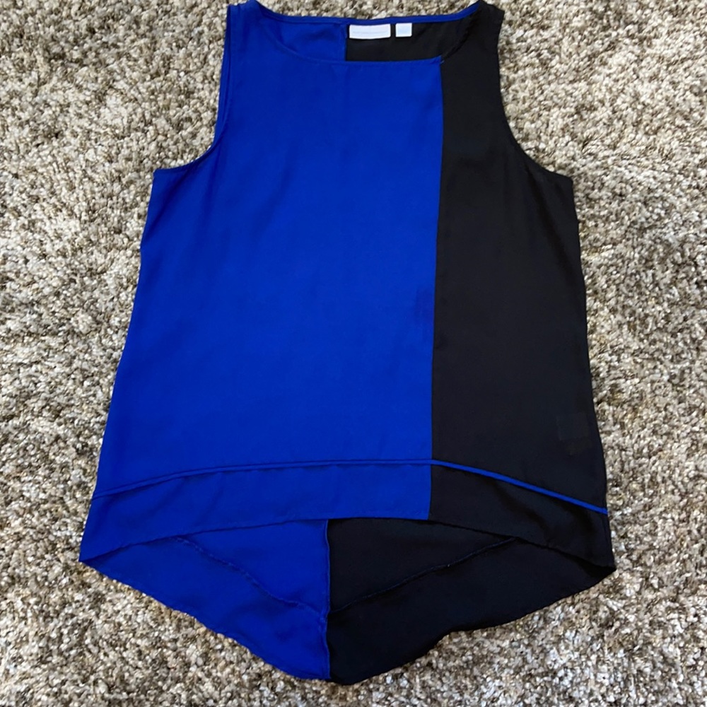 New York & Company Black/Royal Blue dressy tank Size M